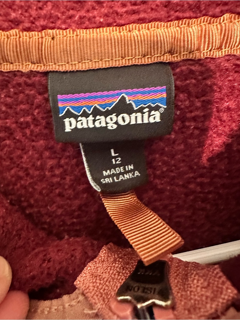 Patagonia Girls Maroon Fleece Jacket with Pink Trim Size 12 (L) - Picture 2 of 6